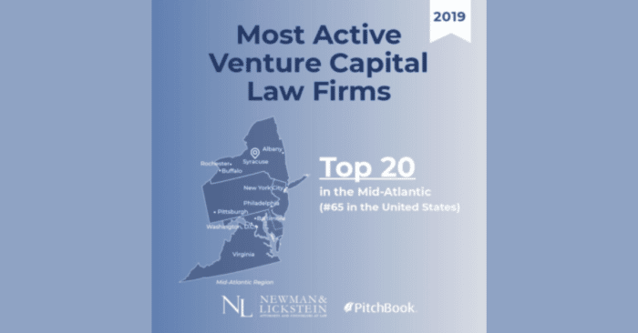 Newman & Lickstein Ranked Among Top 20 Most Active Venture Capital Law Firms