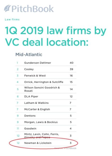 Newman & Lickstein Ranked Among Top Technology/Venture Capital Law Firms in the Country