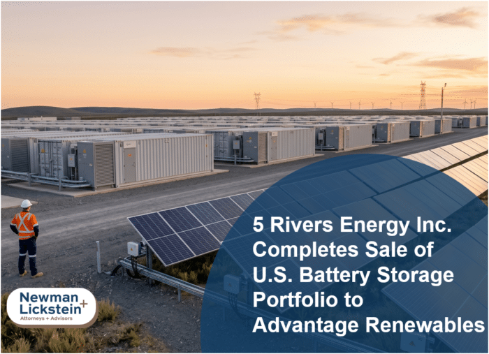 5 Rivers Energy Inc. Completes Sale of U.S. Battery Storage Portfolio to Advantage Renewables