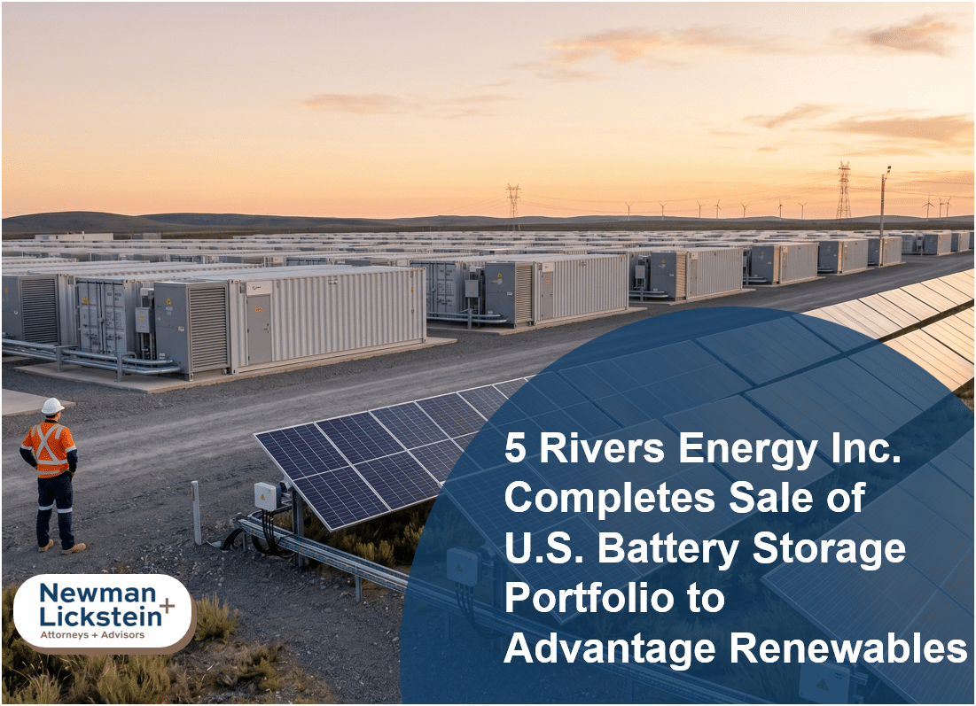 5 Rivers Energy Inc. Completes Sale of U.S. Battery Storage Portfolio to Advantage Renewables